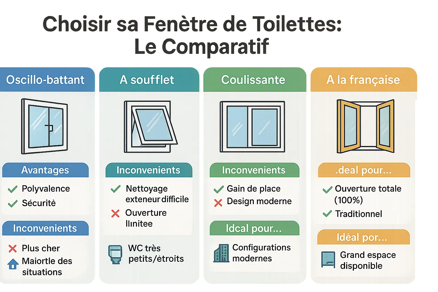 Comparatif des fenêtres de toilettes