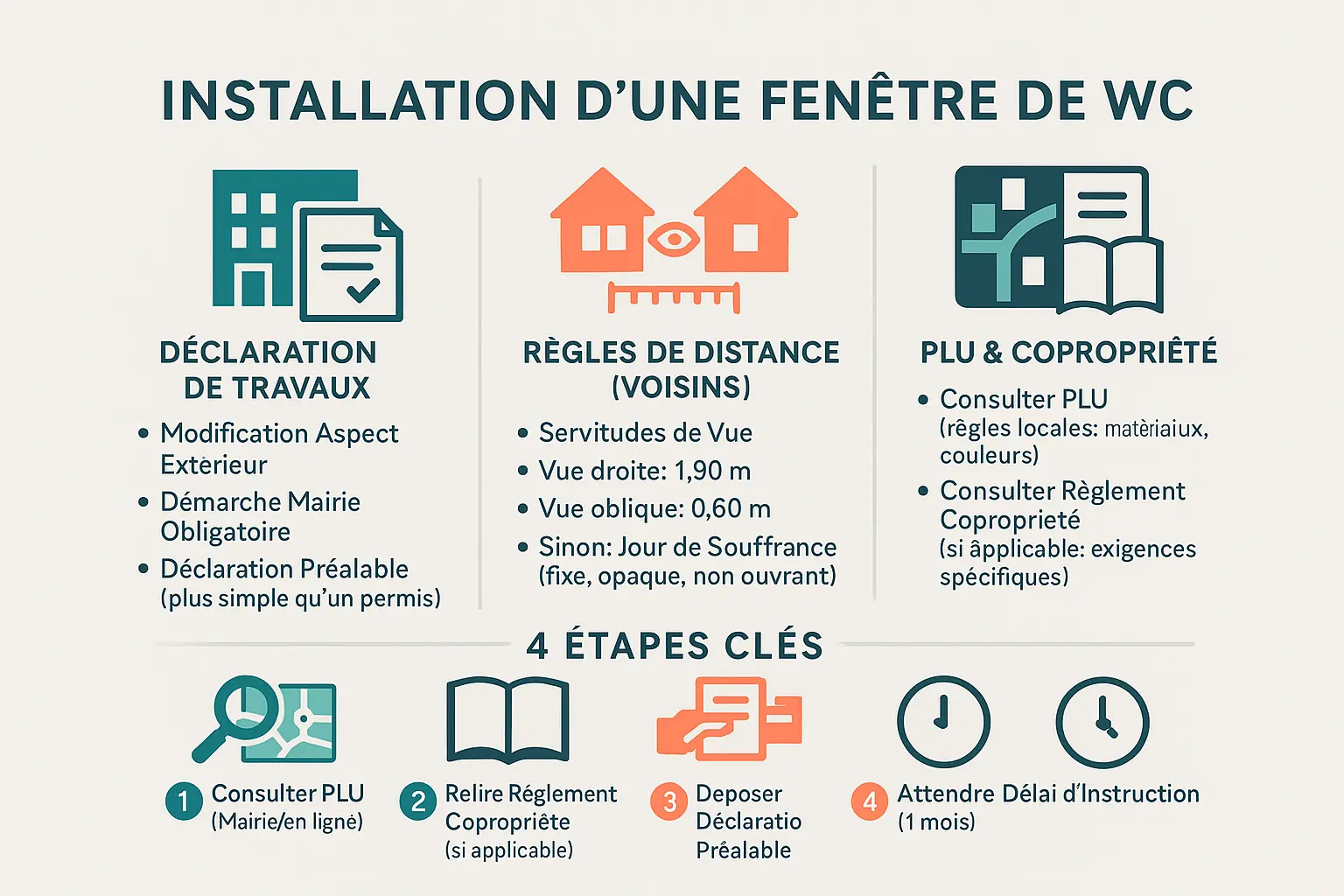 Illustration d'une fenêtre de WC avec détails administratifs