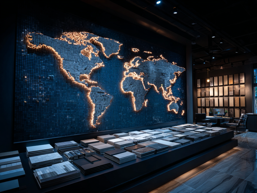 Expansion mondiale entreprise 143 pays réseau international carrelage céramique entreprise espagnole