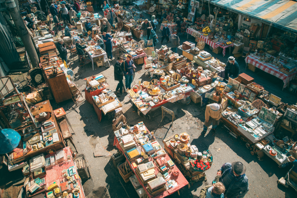 Brocante et vide-grenier animé dans le Nord de la France avec exposants et chineurs - Sabradou 2025