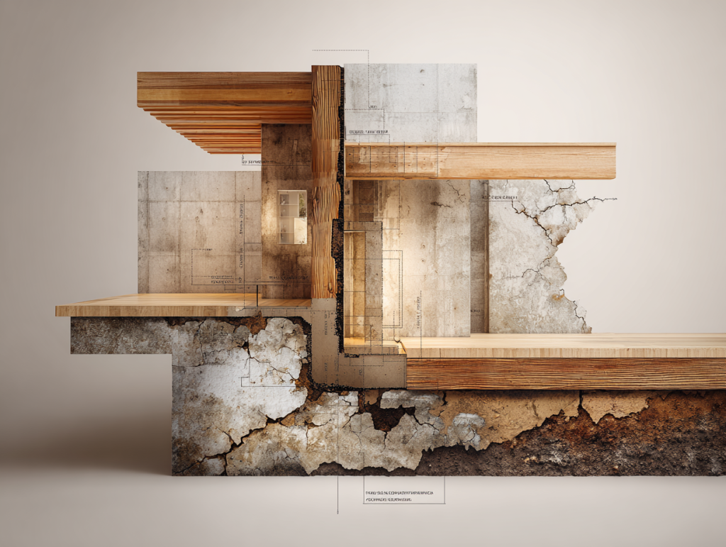 Comparaison mur avec sans surbot béton humidité remontées capillaires protection ossature bois