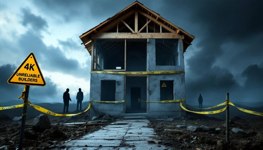 Maison délabrée à cause de problèmes avec des constructeurs