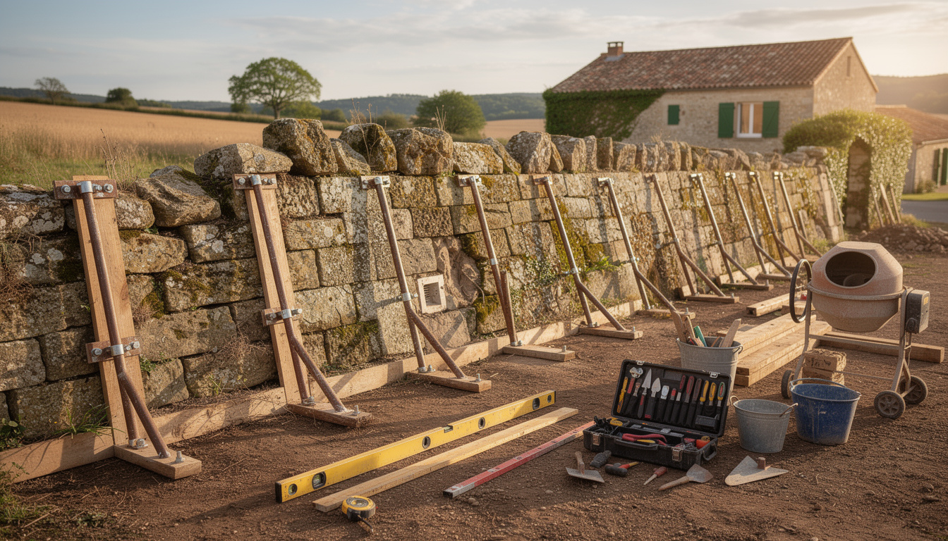 découvrez des méthodes efficaces pour consolider un mur en pierre qui penche et garantir sa stabilité durable. suivez nos conseils pratiques pour restaurer votre mur en toute sécurité.