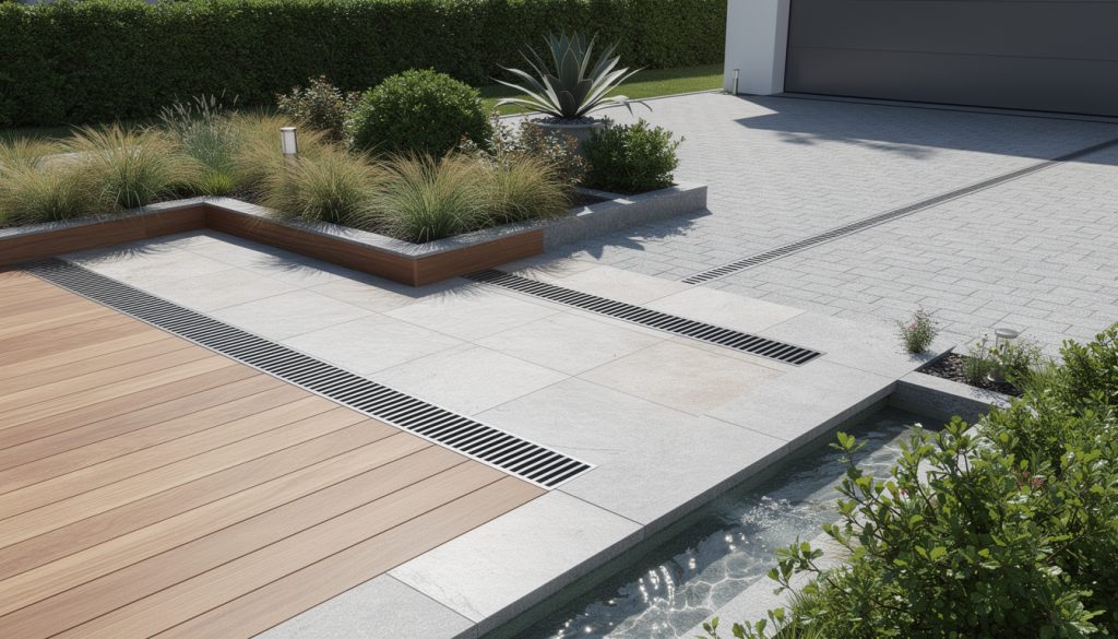 hydrostar offre la solution parfaite pour des terrasses et allées bien drainées, alliant efficacité et durabilité pour un extérieur impeccable en toutes saisons.