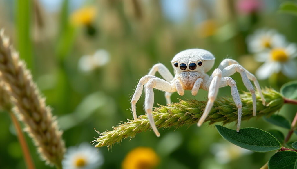 découvrez comment reconnaître la thomise variable, une araignée blanche fréquente dans les jardins, et apprenez-en plus sur son rôle bénéfique dans l'écosystème.