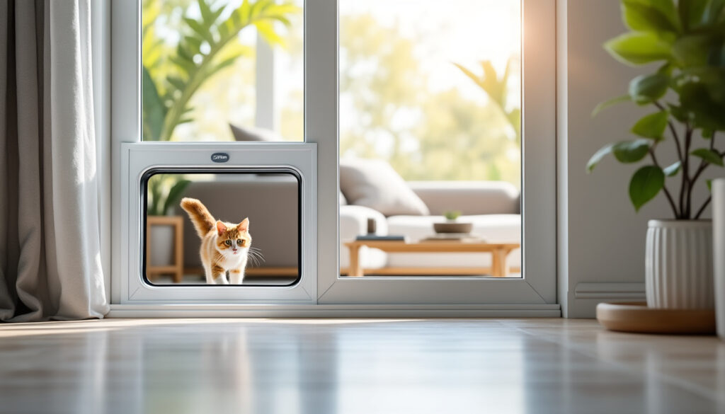 découvrez notre chatière pour baie vitrée coulissante, sans perçage et facile à installer, idéale pour offrir liberté et confort à votre chat en toute simplicité.